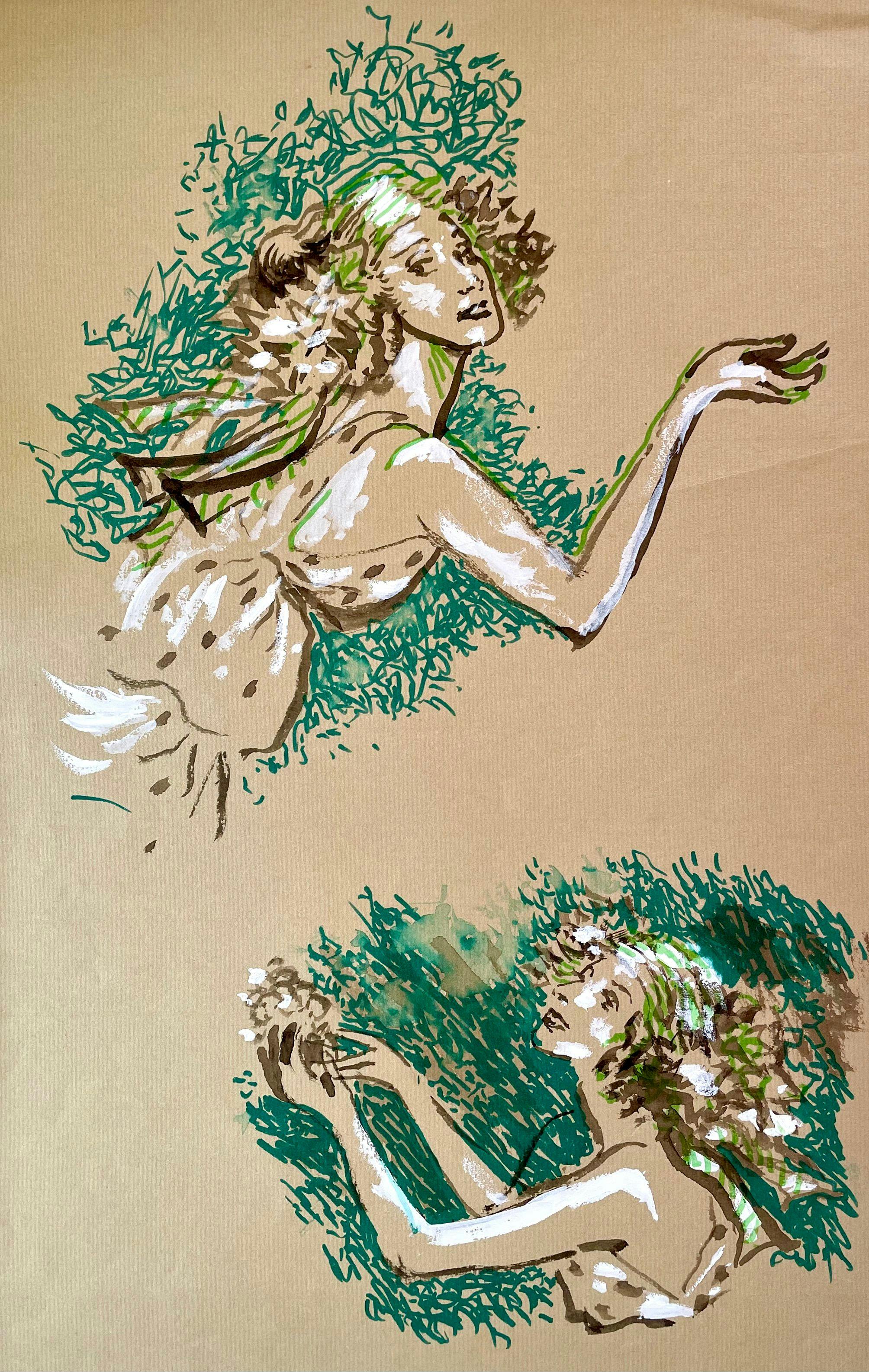 Two Studies of a Girl with Foliage - Cecil Beaton