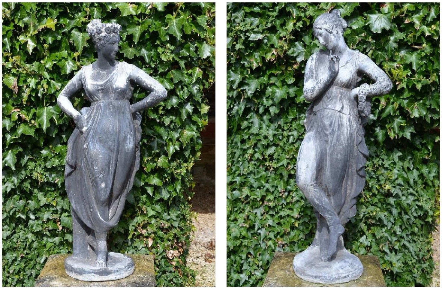 ARCHITECTURAL HERITAGE a pair of early 20thC neo-classical lead dancers.jpg